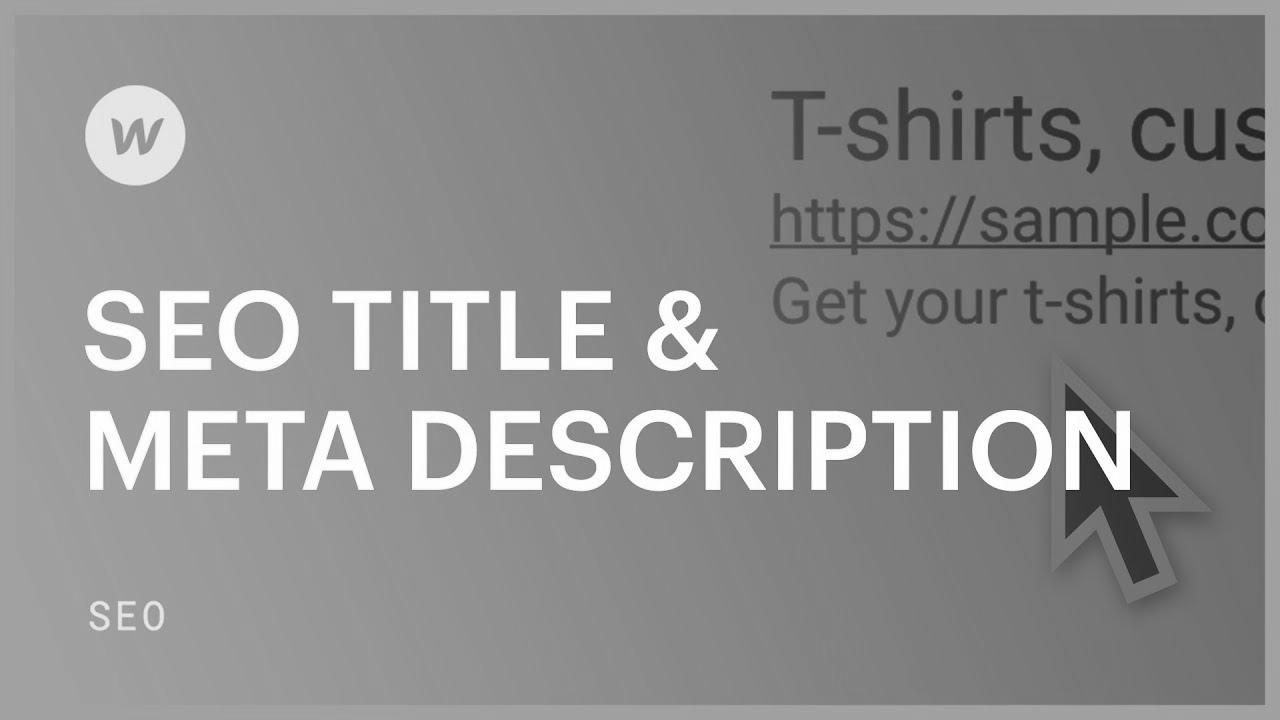 search engine optimization Title & Meta Description — website positioning tutorial